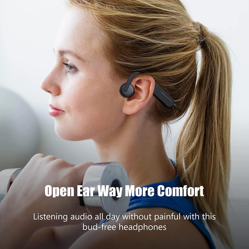 YUMMIN Open Ear Air Conduction Kopfhörer, Bluetooth 5.0 Wireless Running Kopfhörer 10 Stunden Spielz