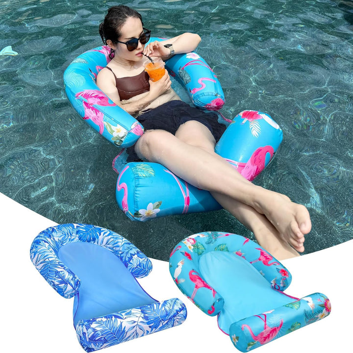 2er-Pack Aufblasbare Luftmatratze Pool-Sessel mit Beinablage – Vielseitige Luftmatratze für Pool & S