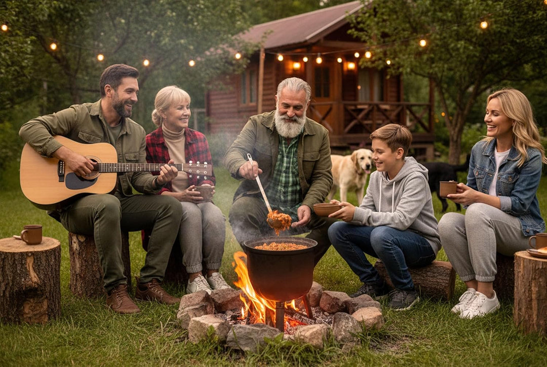 Berdsen Gusseisen Topf 11 L Dutch Oven - Feuertopf für Lagerfeuer und Grill - Gleichmässiges Garen -