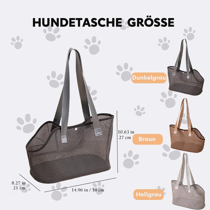 Hundetragetasche Sommer Tragtasche Mesh Atmungsaktiv Transporttasche Hunde Katze Hundtasche mit Schu