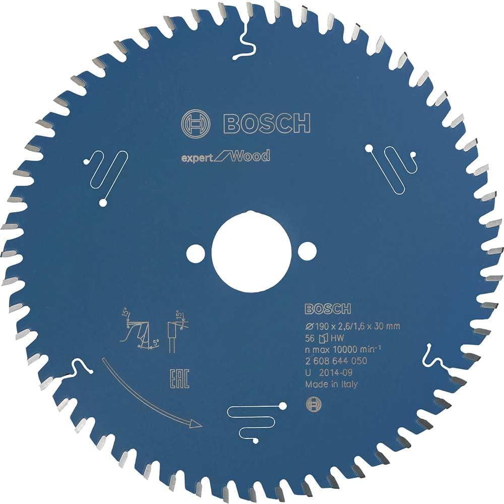 Bosch Professional 1x Kreissägeblatt Expert for Wood (Holz, Sägeblatt Ø 190 x 30 x 2,6 mm, 56 Zähne,