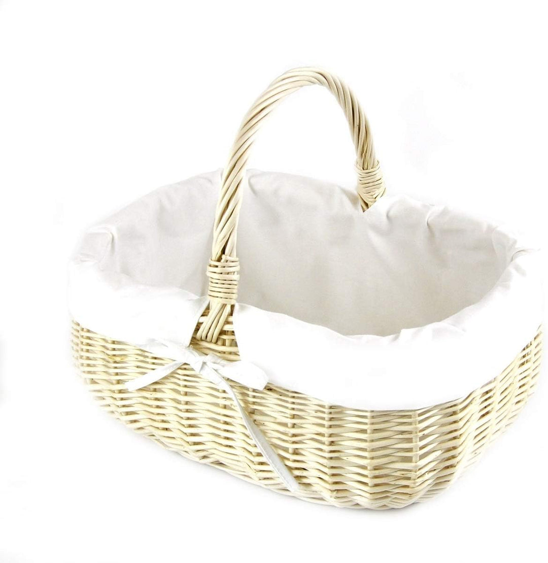 MyBer® Korb Weidenkorb Einkaufskorb Picknickkorb 33/23/13cm (27cm mit Henkel). Stabiler Tragekorb au
