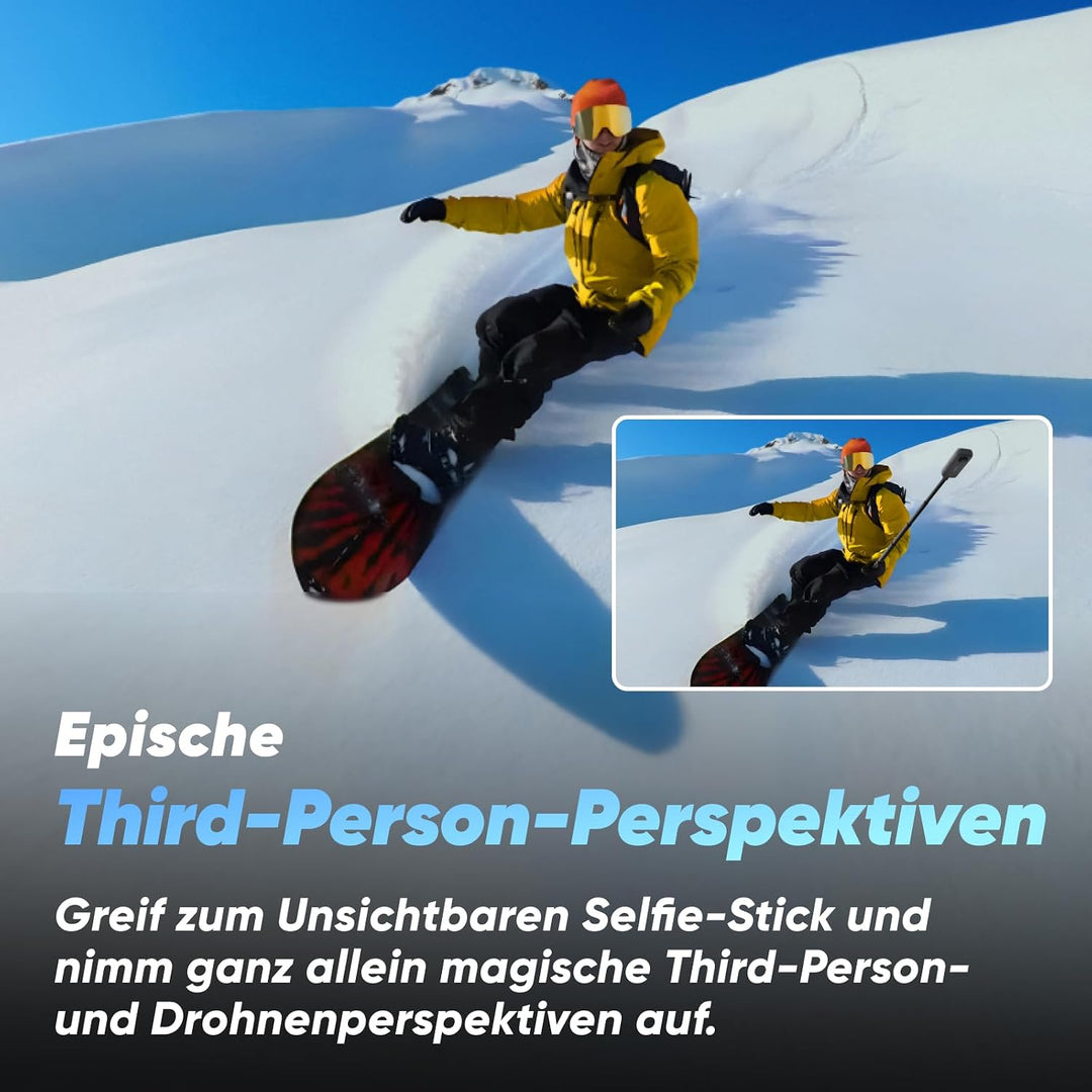 Insta360 X3 - wasserdichte 360°-Action-Kamera mit 48MP 1/2"-Sensoren, 5,7K 360°-Active HDR-Videos, 7