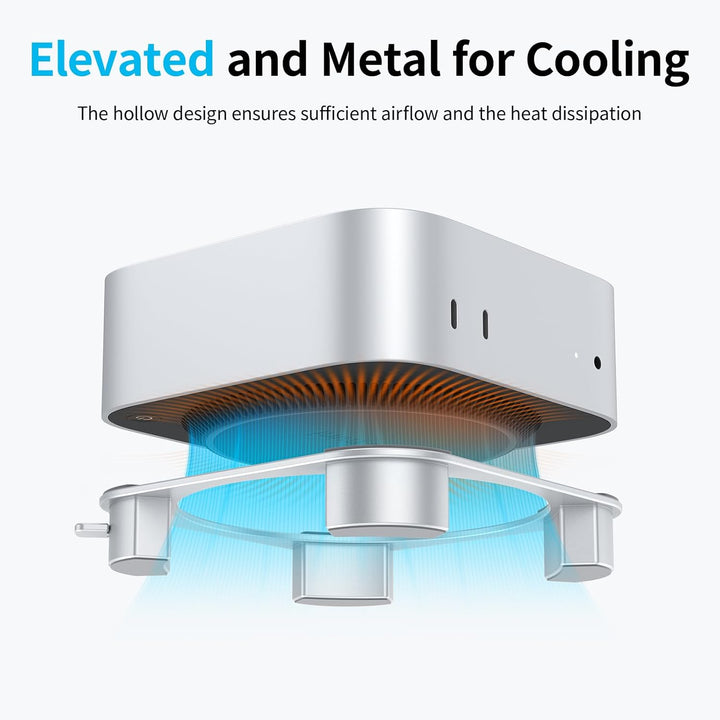 OMOTON Aluminium Ständer für Mac mini M4/M4 Pro, Leicht Erreichbarer Einschaltknopf, Belüftung & Küh