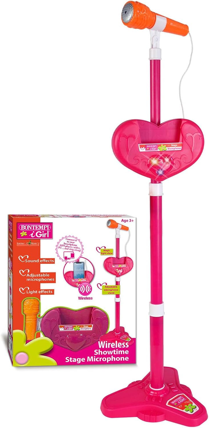 BONTEMPI - Wirelessstage Mic kabelloses Bühnenmikrofon für grenzenlose Auftritte Rosa verstellbare S