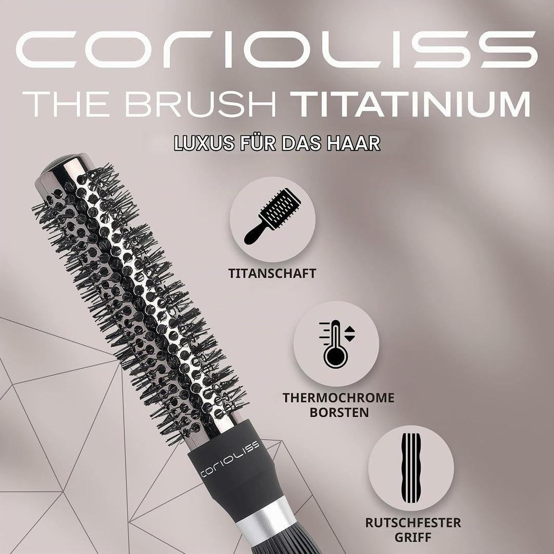 CORIOLISS | Haarbürsten für Frauen | Professionelle Titanium Round Barrel Ionic Haarbürste | Ideal f