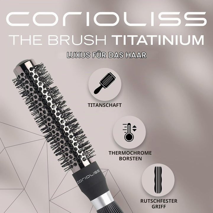 CORIOLISS | Haarbürsten für Frauen | Professionelle Titanium Round Barrel Ionic Haarbürste | Ideal f