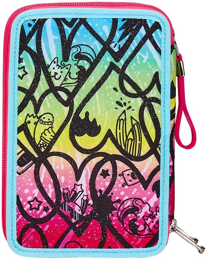 Seven Federmäppchen, Mäppchen, Mehrfarbig, Federtasche für Schreibwaren, Etui komplett mit Bleistift