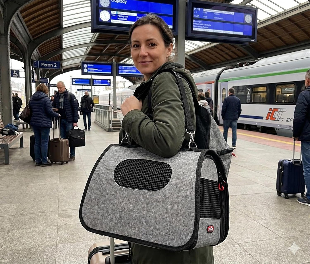 ZOLUX Transporttasche für Hunde und Katzen Nomad M grau mit optimaler Belüftung