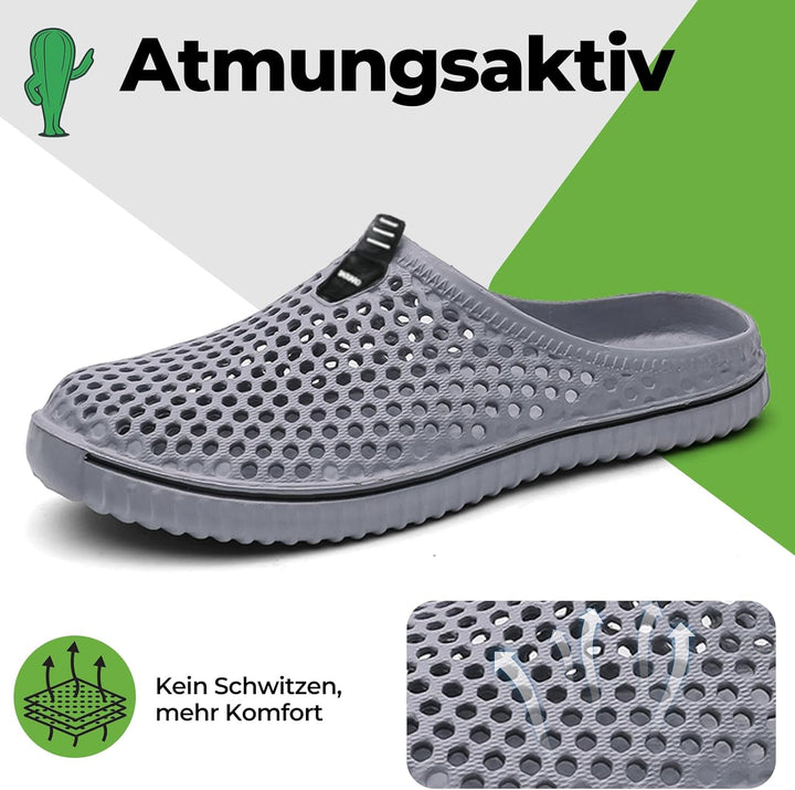 SAGUARO Clogs Pantoletten Herren Damen Sommer Atmungsaktiv Hausschuhe Gartenschuh Beach Slipper Gr.3