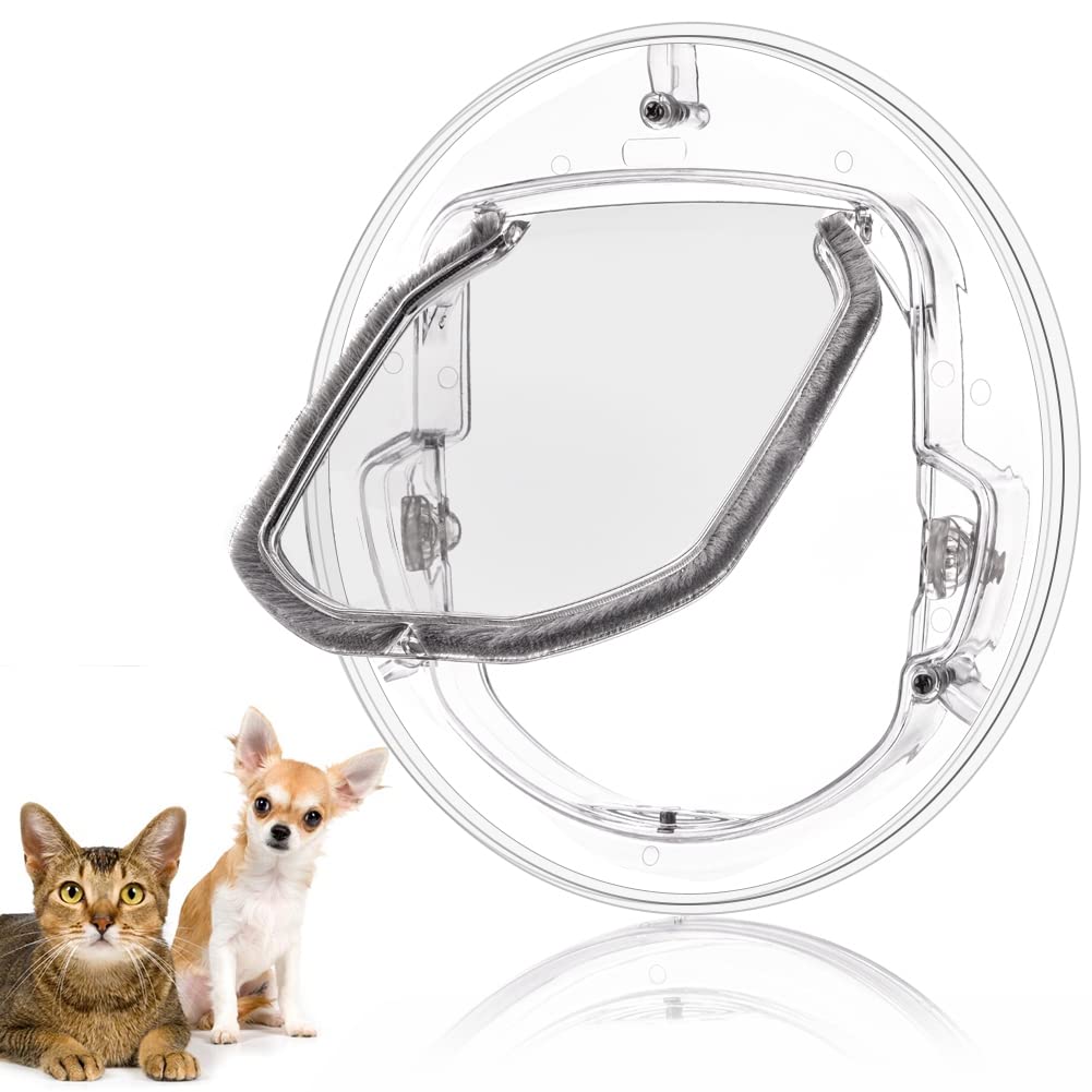 Katzenklappe Innentür, Rund Haustierklappe Hundeklappe Haustiertüre für Katzen und Kleine Hund Hunde