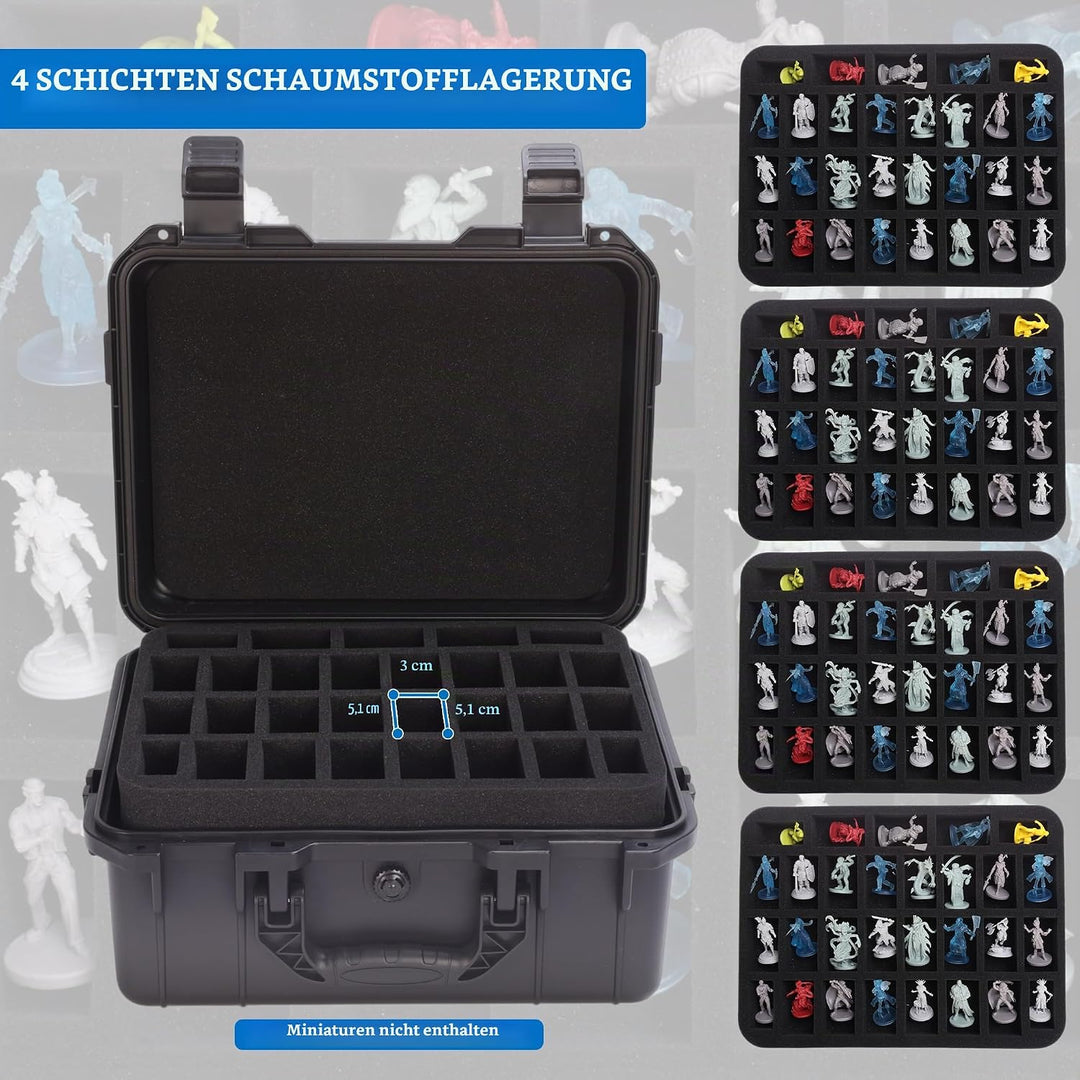 Mumlicha Robuster Miniaturen Aufbewahrungskoffer, 116 Slot Miniaturen Transportkoffer enthält 4 Scha