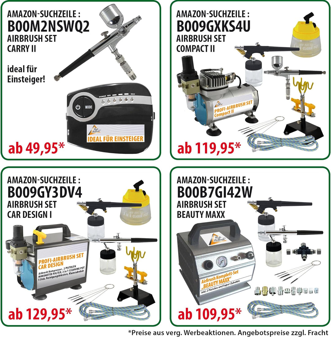 AirBrush Kompressor Duo-Power II - Das Airbrush-Kit mit Doppel/Zweizylinder Kompressor Kit für Künst