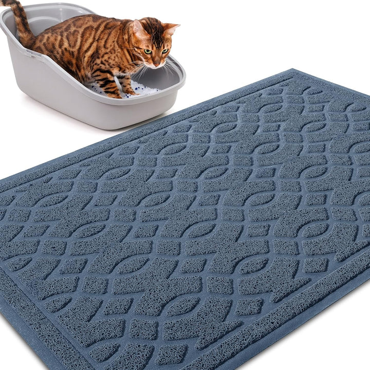 Yimobra Katzenstreu Matte, 90 x 60 cm, Wasserdichte Katzenklomatte Rutschfest Katzenklo Unterleger M