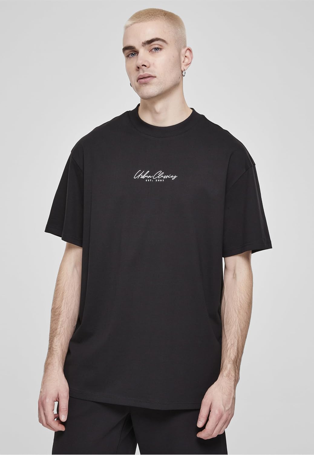 Urban Classics Herren Oversized Mid Embroidery Tee S Schwarz, S Schwarz