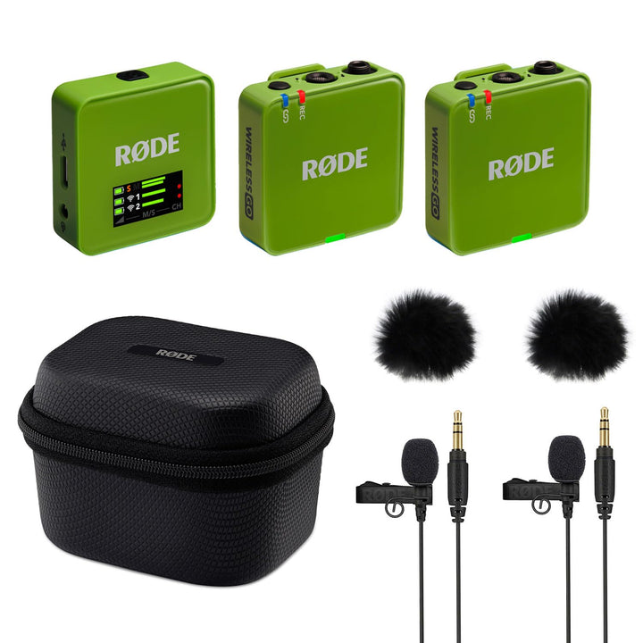 Rode Wireless GO Gen 3 Drahtloses 2-Kanal Mikrofon-Funksystem Grün mit Charge Case + 2X Lavalier GO