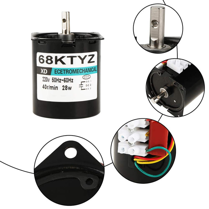 Synchronmotor 68KTYZ AC 220 V 28 Watt Niedriger Geschwindigkeit Permanentmagnet CW/CCW 5/10/15/40/50