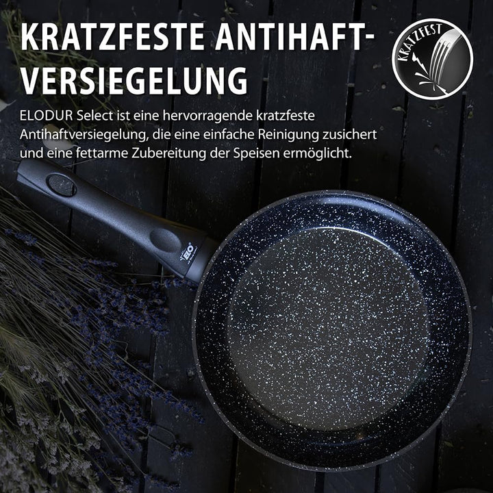 ELO 59524 Bratpfanne Ø 24 cm PURE BELUGO innen mit keramischer Beschichtung, geeignet für alle Herda