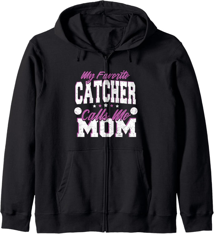 Cute Mutter: My Favorite Catcher Calls Me Mom - Baseball Kapuzenjacke