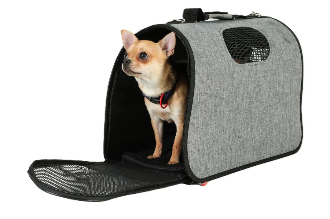 ZOLUX Transporttasche für Hunde und Katzen Nomad M grau mit optimaler Belüftung