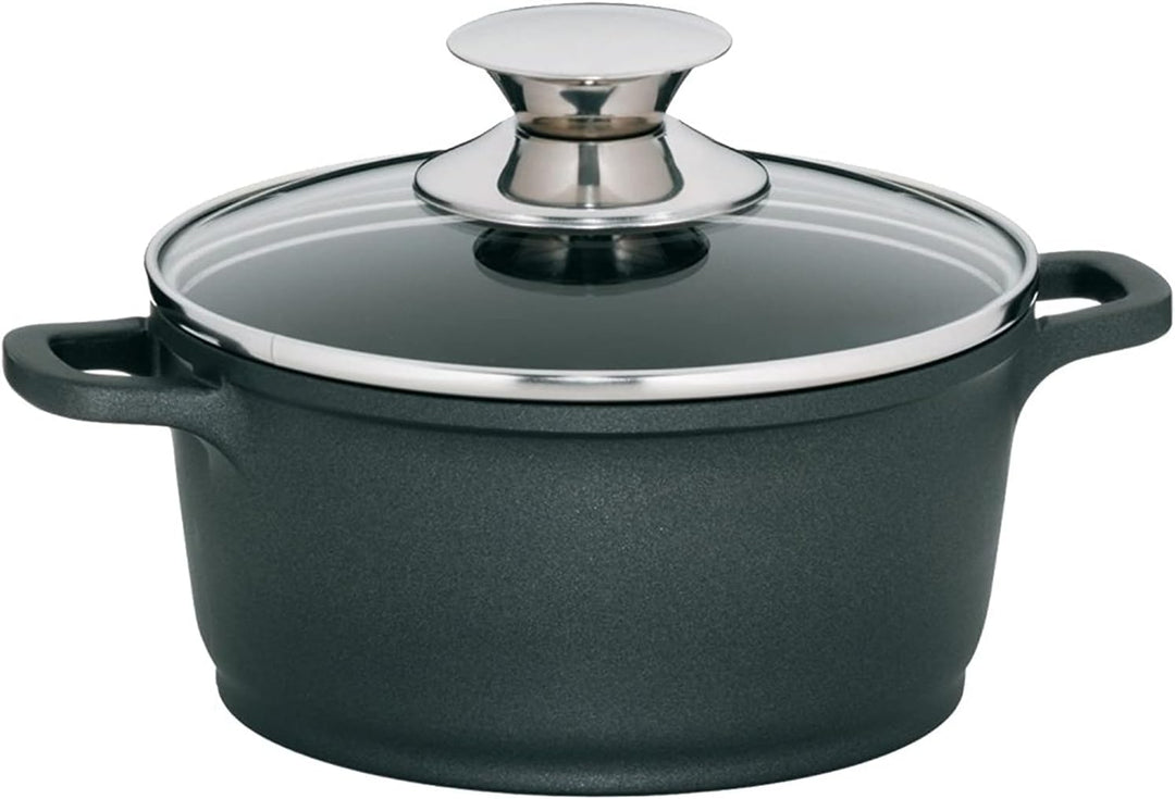 Kela Fleischtopf Kerros 16cm aus Aluguss, Schwarz, 16 cm