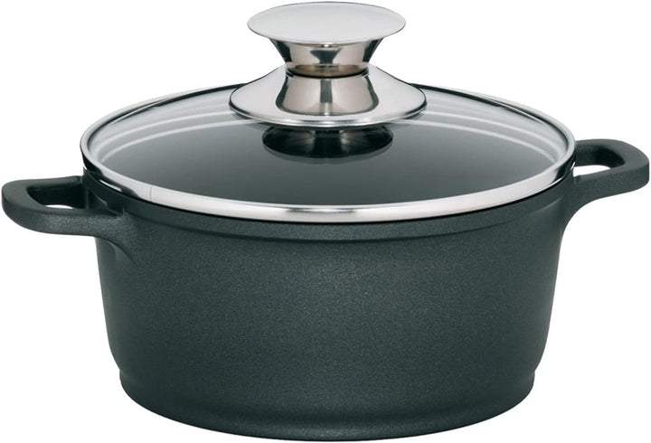 Kela Fleischtopf Kerros 16cm aus Aluguss, Schwarz, 16 cm