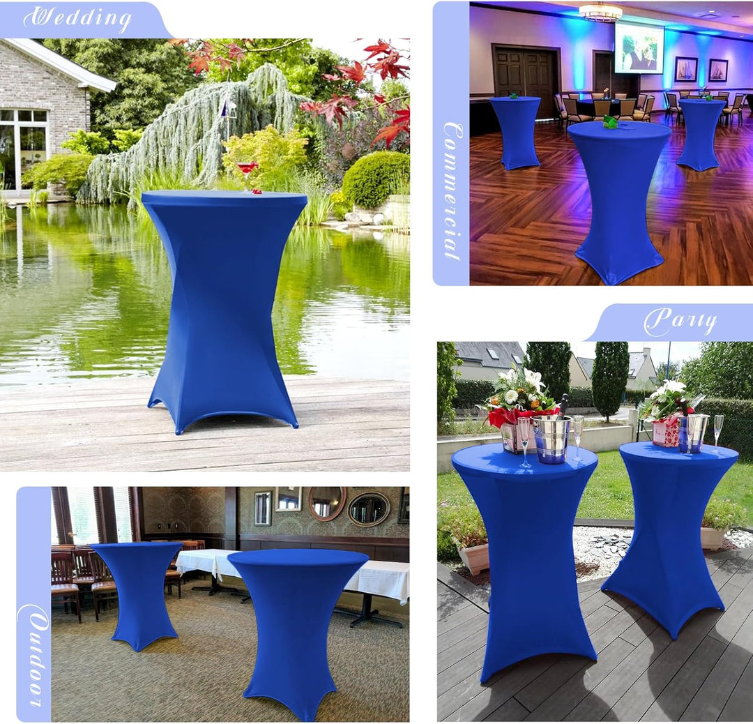 Showgeous 4er-Set Stretch Stehtisch Husse für Bistrotisch Ø 80-85 cm Cocktail Tisch-Überzug Husse, V