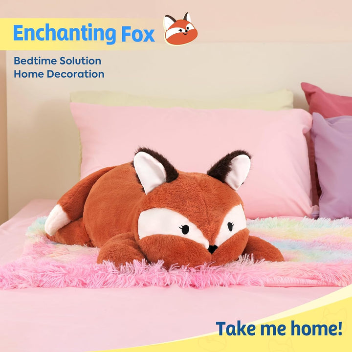 shownicer Gewichtstiere Fuchs 2,2 KG Gewichtetes Kuscheltier Fuchs Stofftier Grosses Plüschtier XXL