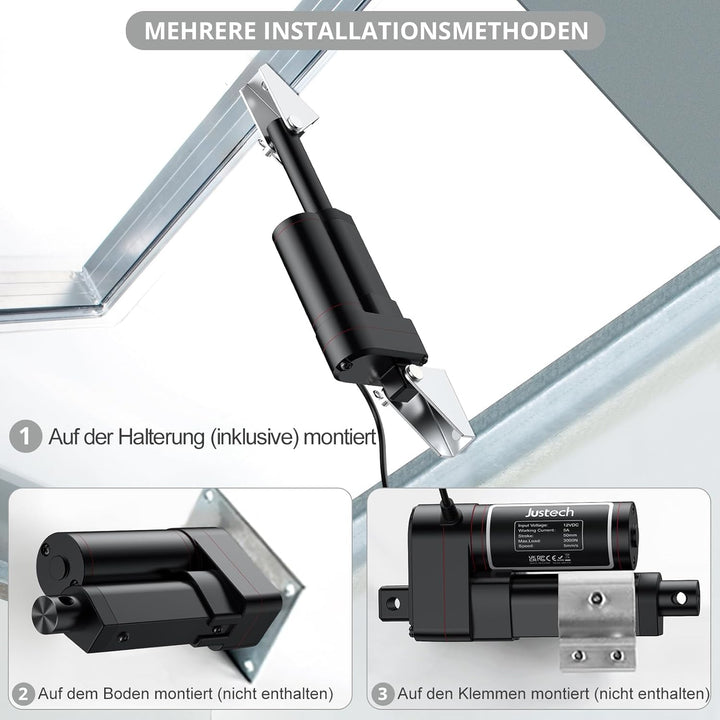 Justech Linear Actuator 50mm Linearantrieb 3000N/660LBS IP65 5mm/s Motor Lineartechnik Aktuatoren Li