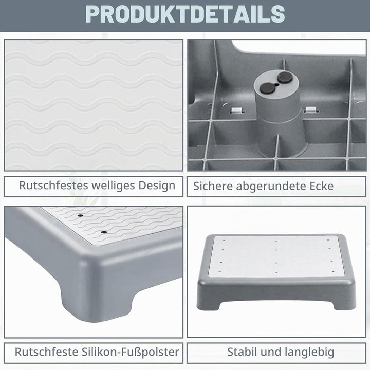 Anti-Rutsch Halbstufe, One Step Stool für Senioren, Trittstufe Bis 200 Kg, Einstiegshilfe für Senior
