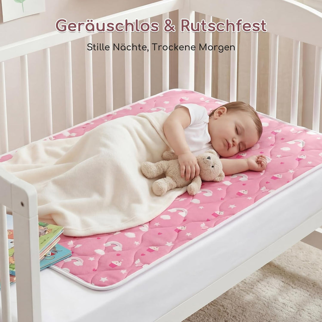 2er-Pack Bettunterlage Wasserdicht Kinder, Waschbar PIPI Unterlage Bett Kinder, Betteinlage Inkontin