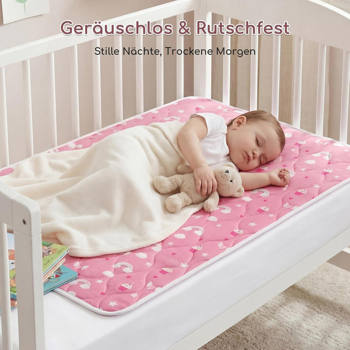 2er-Pack Bettunterlage Wasserdicht Kinder, Waschbar PIPI Unterlage Bett Kinder, Betteinlage Inkontin