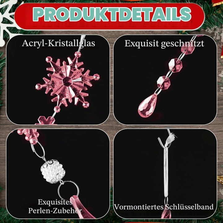 Lanpn 26 Stück Weihnachten Dekoration Kristall Christbaumschmuck Anhänger, Acryl Schneeflocken Eisza