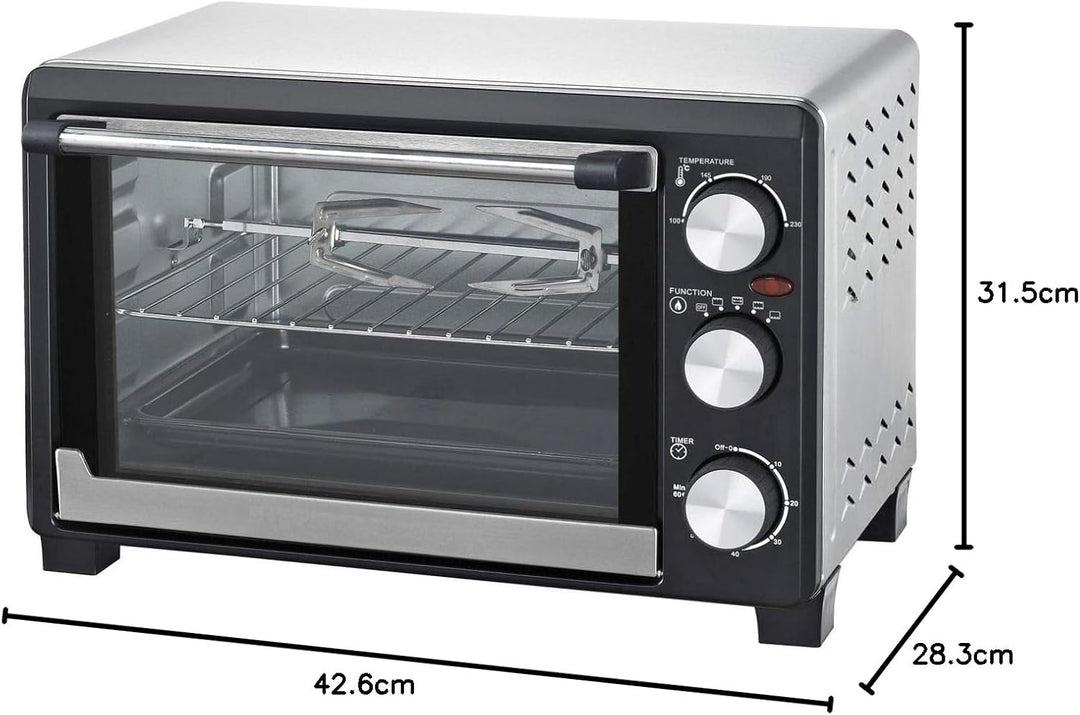 Syntrox Germany 18 Liter Mini Stand Backofen mit Umluft und Drehspiess Miniofen Minibackofen Pizzaof
