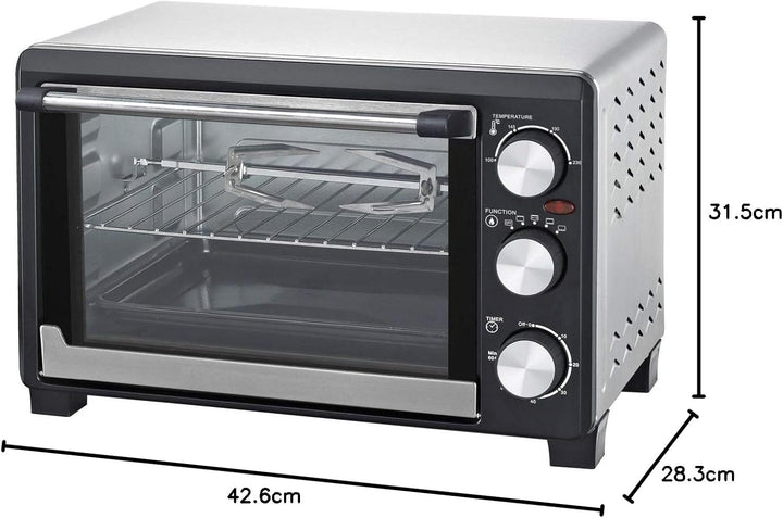 Syntrox Germany 18 Liter Mini Stand Backofen mit Umluft und Drehspiess Miniofen Minibackofen Pizzaof