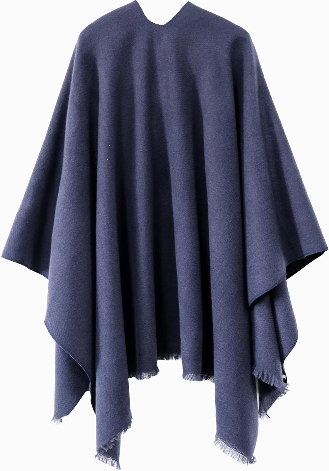 Shmily Girl Poncho Damen Strick Reversibel Cape Decke Elegant Warme Schultertuch Gestrickter Schal M