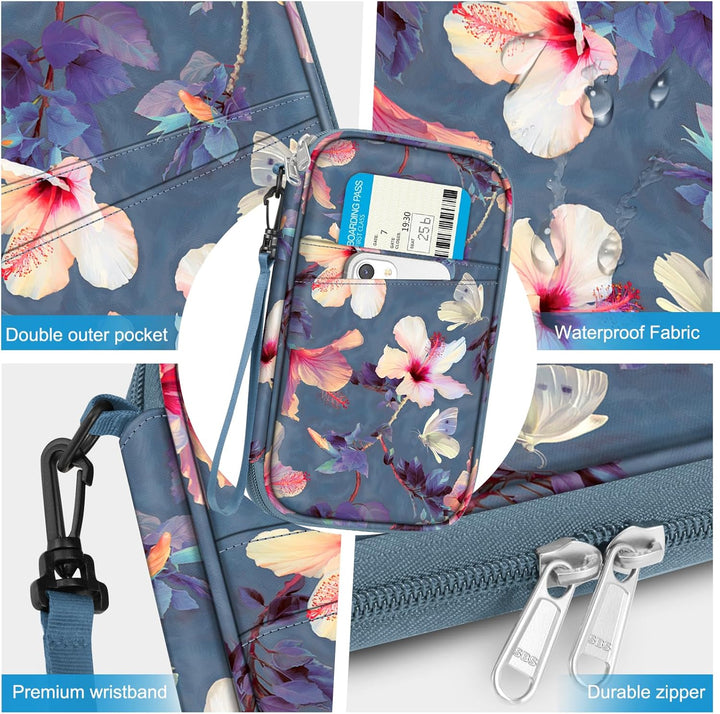 FINTIE Reisepass Tasche Familie Reiseorganizer, RFID-Blockier Wasserdicht Handytasche Reisepasshülle