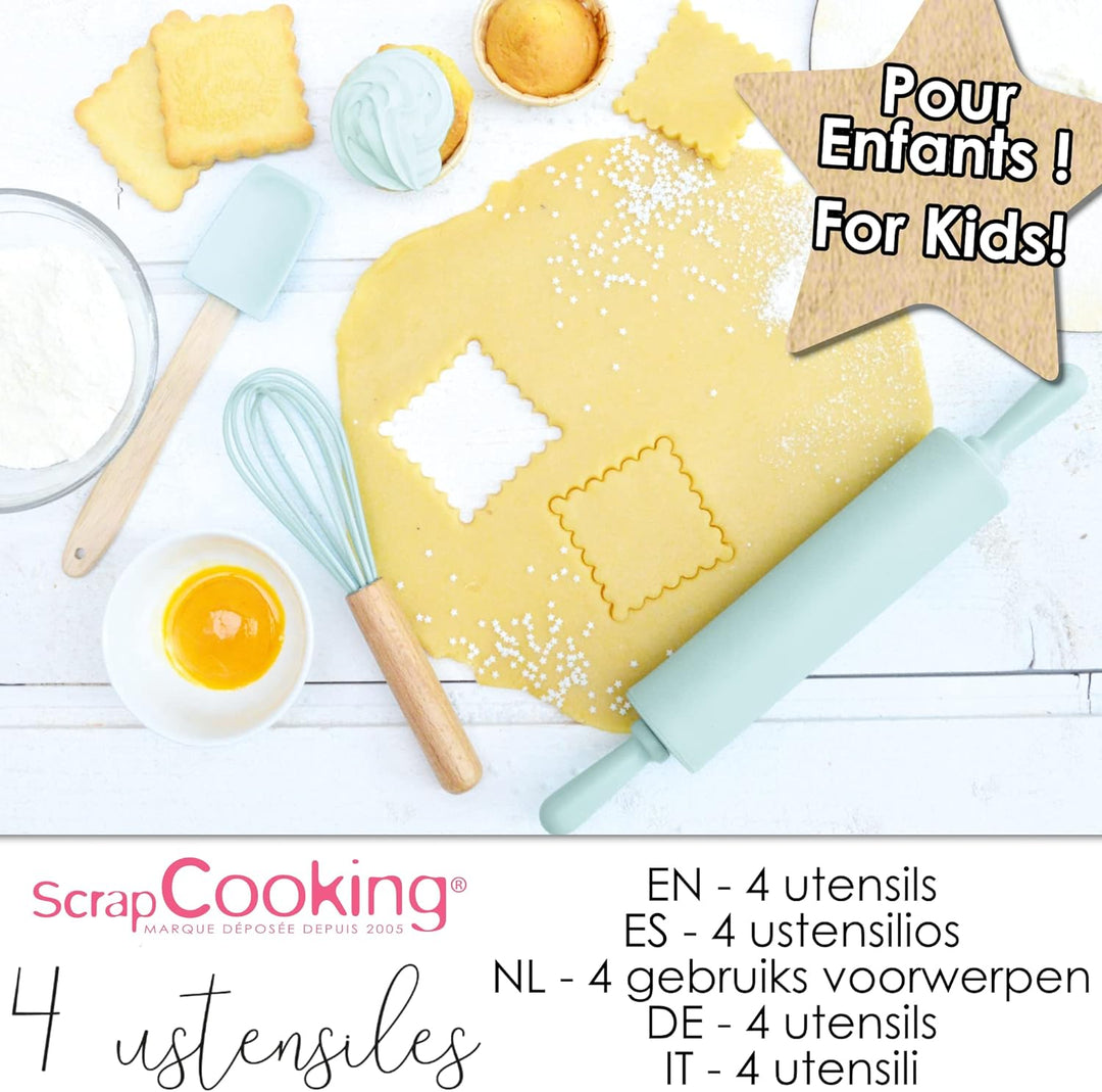 ScrapCooking - Backset für Kinder - Backen Zubehör für Kinder - Geschenkbox 4 Utensilien: Schneebese