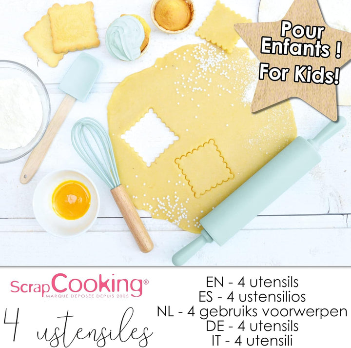 ScrapCooking - Backset für Kinder - Backen Zubehör für Kinder - Geschenkbox 4 Utensilien: Schneebese