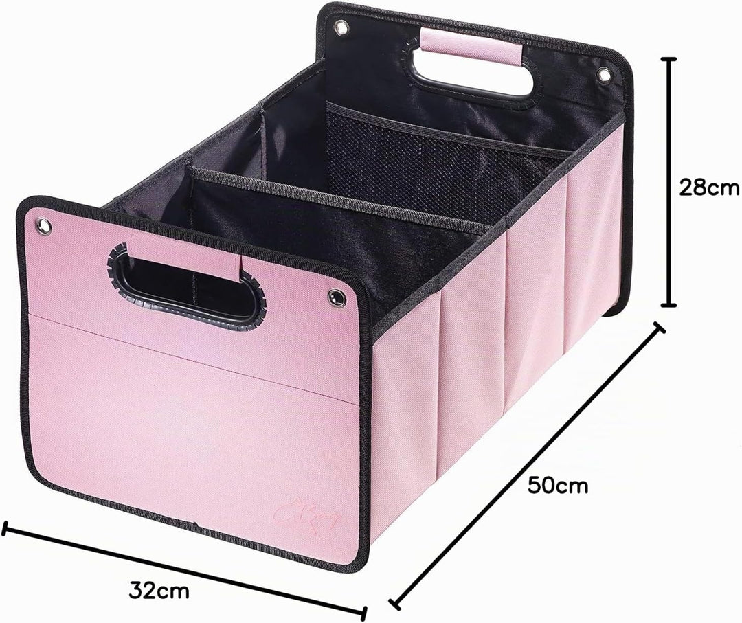 CBag rosa - Kofferraumtasche aus Polyester mit stabilem Boden - Klappbox Kofferraumbox Faltbox Organ
