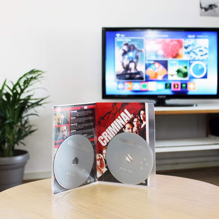 3L Fr 10280 Doppel-DVD-Hüllen, transparent, zum Aufbewahren von jeweils 2 Scheiben und 1 Deckel, 50