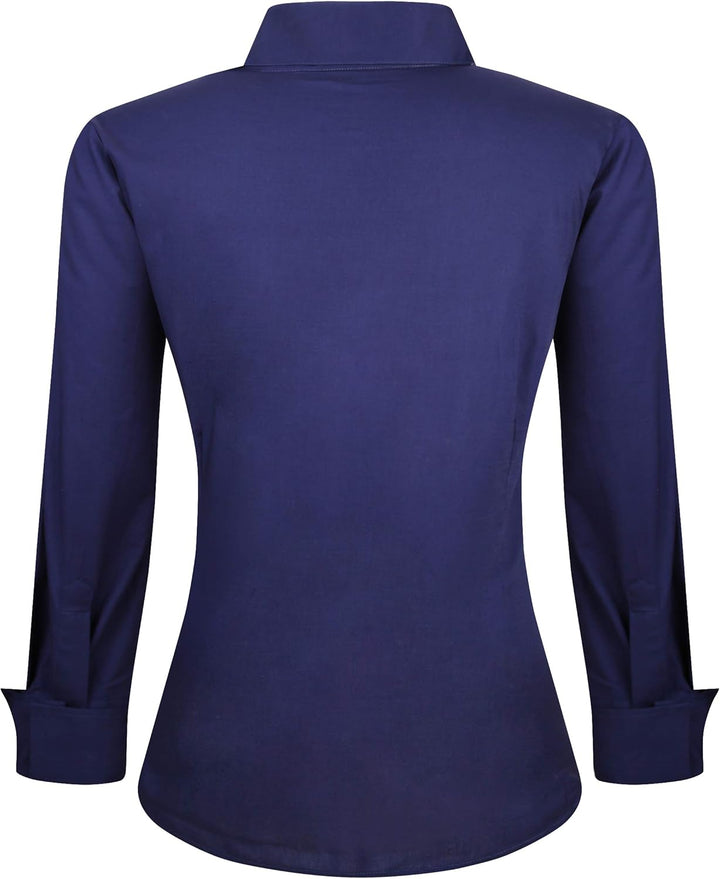 Alex Vando Bluse Damen Langarm Hemd Damen Stretch – Business Button Down Shirts, Bügelfrei Arbeitshe
