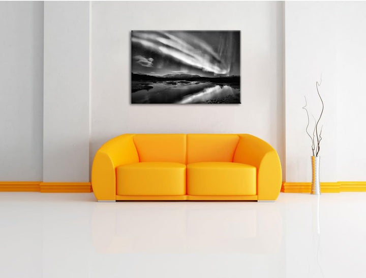 Pixxprint Polarlichter in Skandinavien als Leinwandbild/Grösse: 100x70 / Wandbild/Kunstdruck/fertig