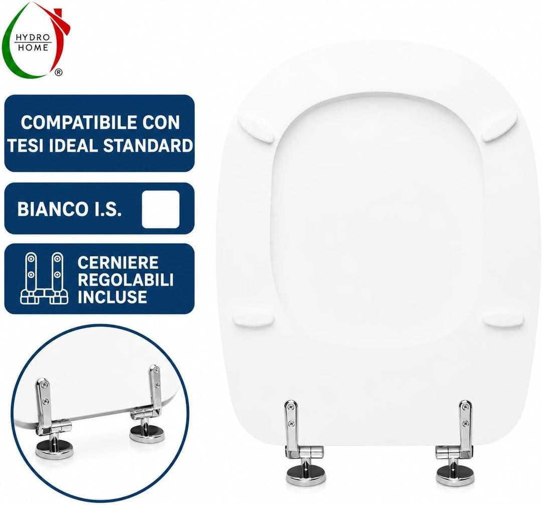 Tesi Ideal Standard WC-Sitz aus lackiertem Holz, weiss, I.S. kompatibel/dediziert, wirtschaftlich by