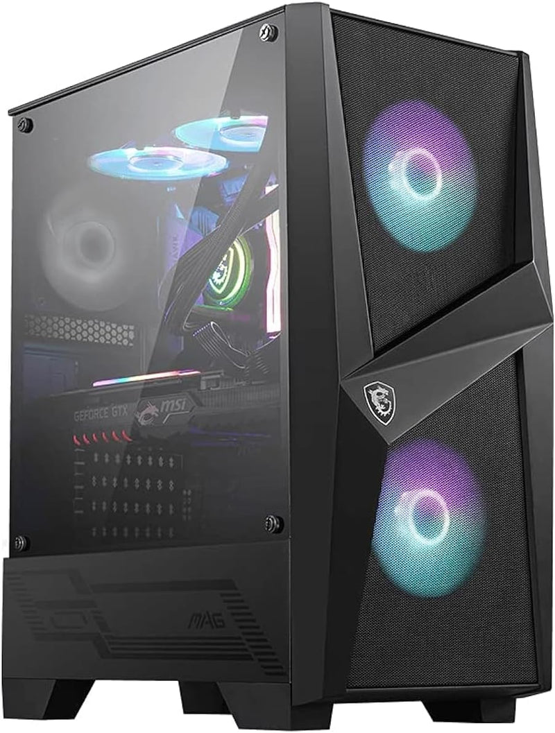 MSI MAG FORGE 100R Mid-Tower ATX Gehäuse (2x USB 3.1 Anschluss, 2x 120mm A-RGB Fan und 1x 120mm Fan