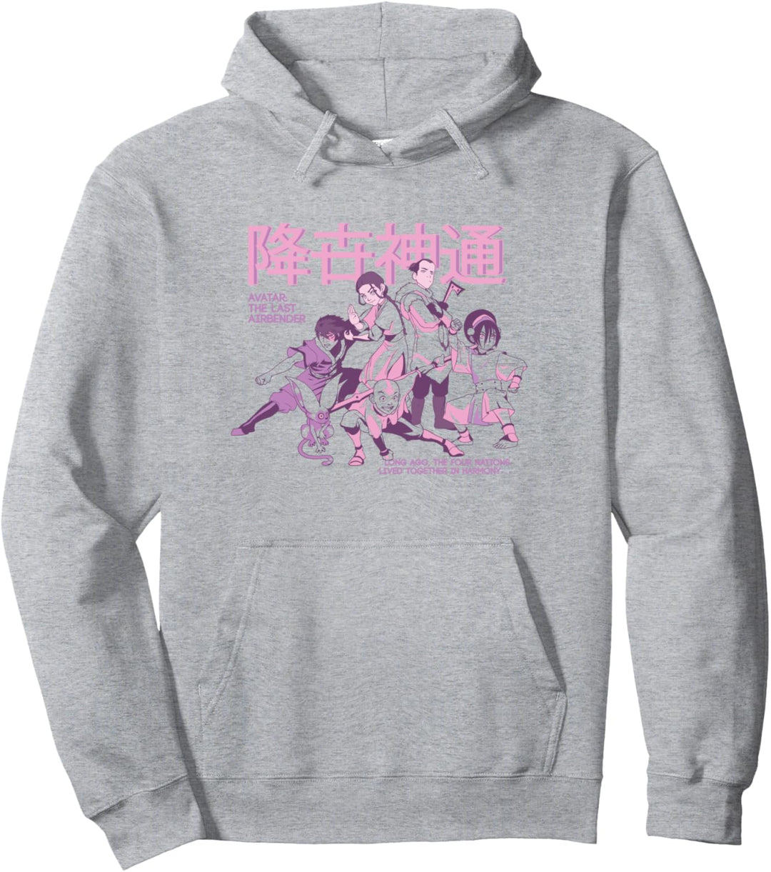 Avatar: The Last Airbender Pastel Kanji Group Shot Pullover Hoodie