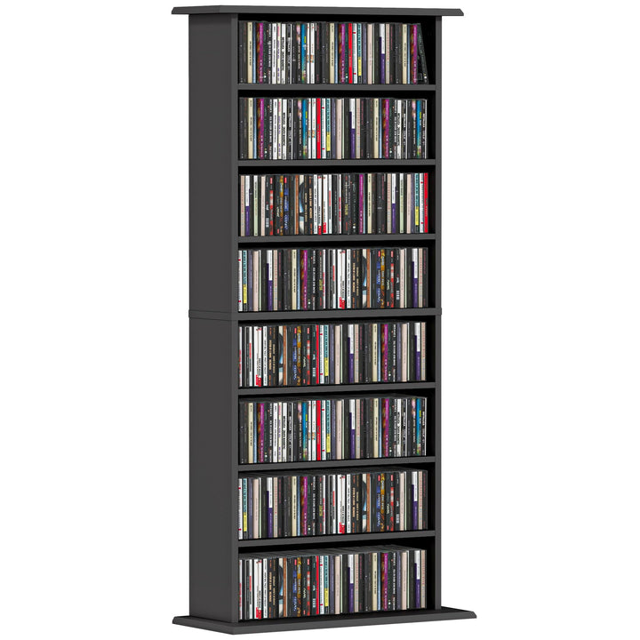 HOMCOM 360 CD/185 DVD Regal 6 verstellbare Regalböden Schwarz