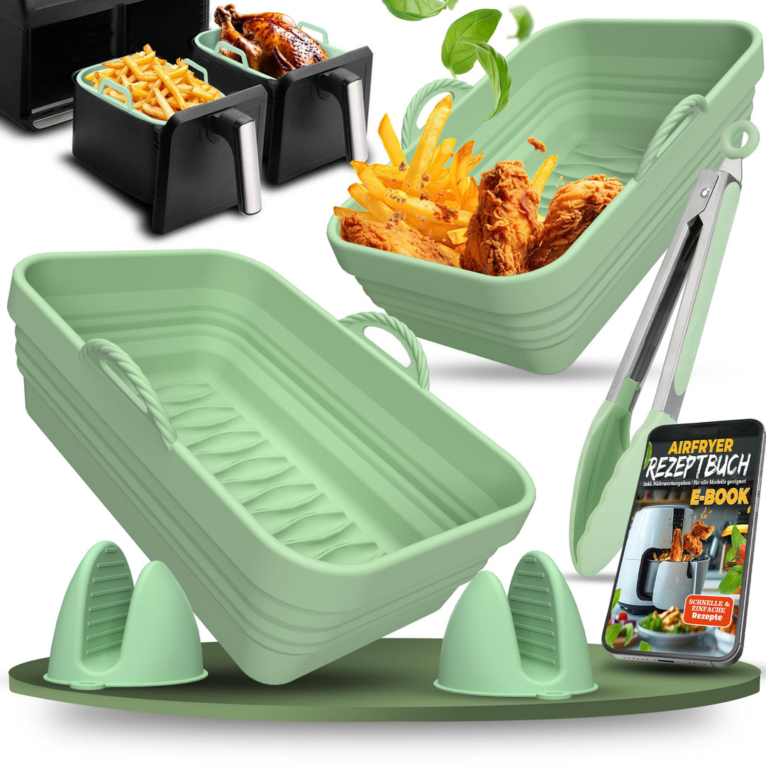 2x Set Zubehör für Ninja Foodi Max Dual Zone Silikonform Faltbar, Dual Zone Airfryer, Heissluftfritt