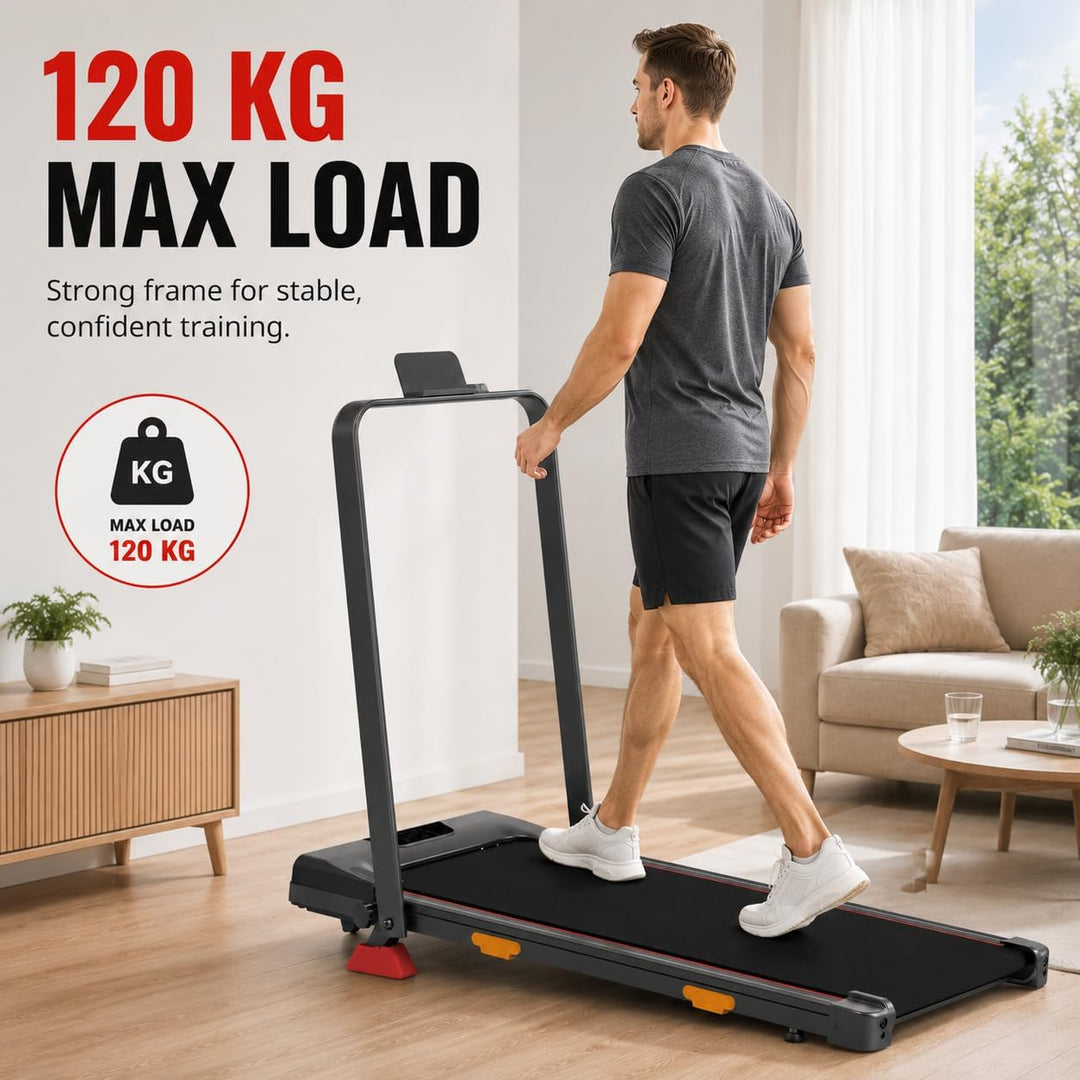 Walking Pad mit Steigung 12%, Laufband für Zuhause Klappbar Büro 120KG | Laufband Klappbar 10 KM/H,