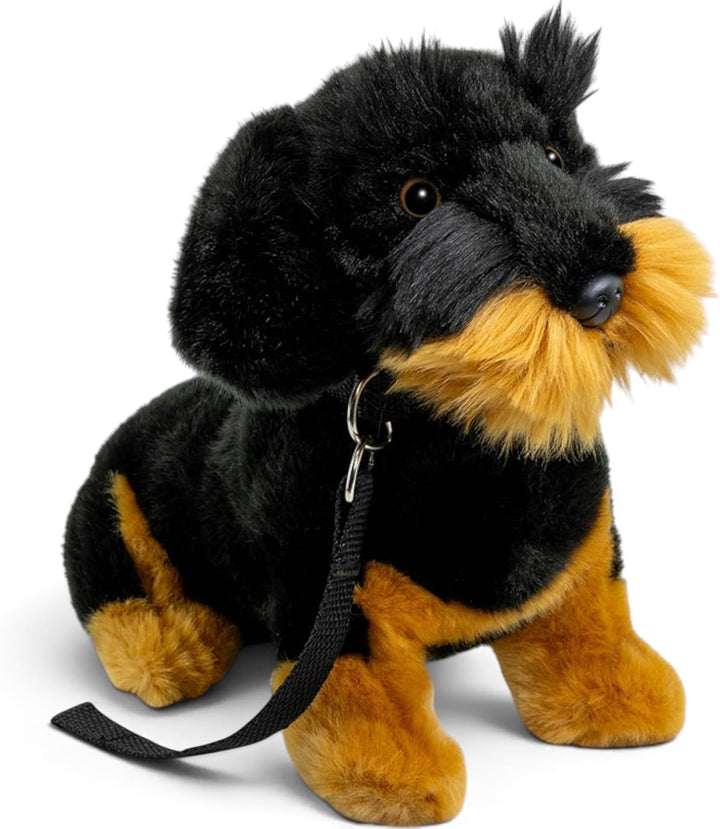 Carl Dick Dackel, Rauhaardackel mit Leine sitzend schwarz, Hund, Plüschtier, Kuscheltier ca. 30cm 35